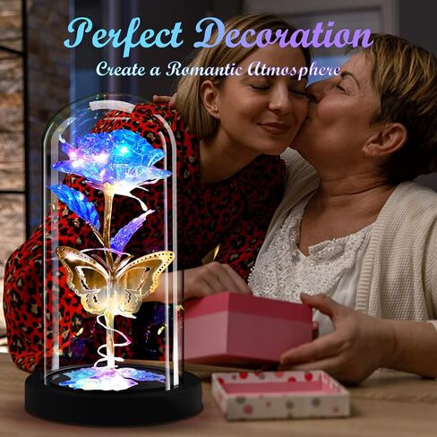 هدايا وردة لعيد الأم من AHNNER للأم والزوجة، وهدايا عيد الأم من الابنة، هدية عيد ميلاد للنساء، والجمال والوحش، ديكور هدية الورد الخفيف لعيد الأم في عيد الحب in Kuwait