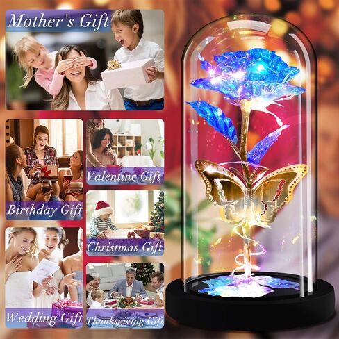 هدايا وردة لعيد الأم من AHNNER للأم والزوجة، وهدايا عيد الأم من الابنة، هدية عيد ميلاد للنساء، والجمال والوحش، ديكور هدية الورد الخفيف لعيد الأم في عيد الحب in Kuwait