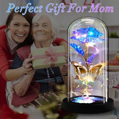 هدايا وردة لعيد الأم من AHNNER للأم والزوجة، وهدايا عيد الأم من الابنة، هدية عيد ميلاد للنساء، والجمال والوحش، ديكور هدية الورد الخفيف لعيد الأم في عيد الحب in Kuwait