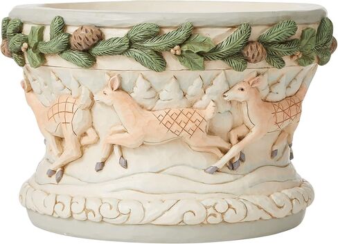 اينيسكو وعاء زينة من جيم شور هارت وود كريك وايت وودلاند دير، 6 انش، متعدد الالوان in Kuwait