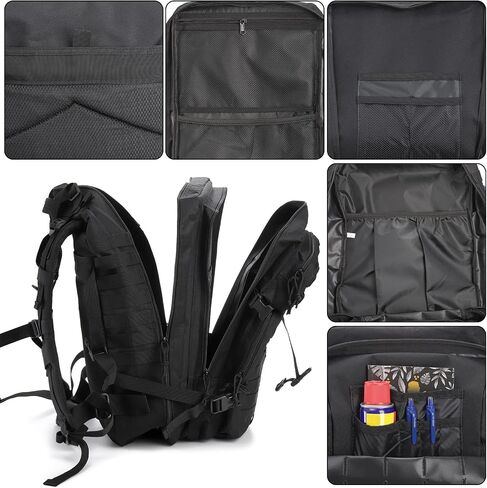 Elsjoy Black Military Tactical Backpack, 45L Large Army Assault Pack 3 Day Survival Backpack, MOLLE Military Backpack Army Rucksack for Men, Outdoor Hiking, Hunting in Saudi Arabia