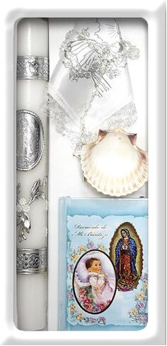 Lito Baptism Candle Set Kit for Christenings with Shell and Favors - Spanish (Green) in Saudi Arabia