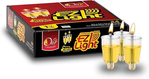 Ohr Candles E-Z Light 44 شموع شانوكا بزيت الزيتون الهلامي بزيت الزيتون المعبأ مسبقًا (1.5 ساعة) in Kuwait