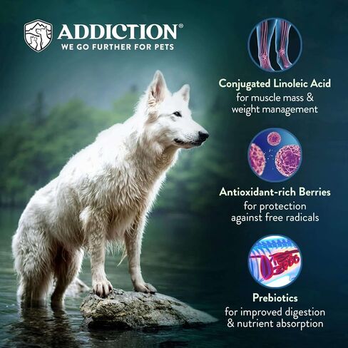 Addiction Viva La Venison Entrée Dog - طعام جاف - تركيبة بروتين ممتازة للكلاب - صُنعت في نيوزيلندا - العناية بالبشرة والمعطف - طعام الكلاب للكلاب البالغة والجراء - 33 رطلاً in Kuwait