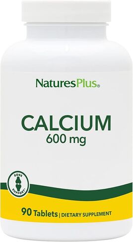 NaturesPlus Calcium - 600 mg, 90 Vegetarian Tablets - Essential Mineral Supplement, Supports Healthy Bones & Teeth, Promotes Energy Production - Gluten-Free - 90 Servings in Saudi Arabia