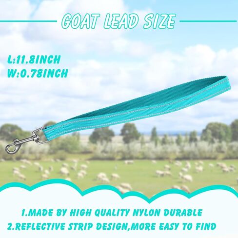 حبل ماعز قصير من النايلون بطول 12 انش من ابي لايك مع تصميم شريط عاكس للضوء لحيوانات المزرعة الصغيرة والبقر والاغنام والماعز والحصان والكلاب الكبيرة والمشي in Kuwait