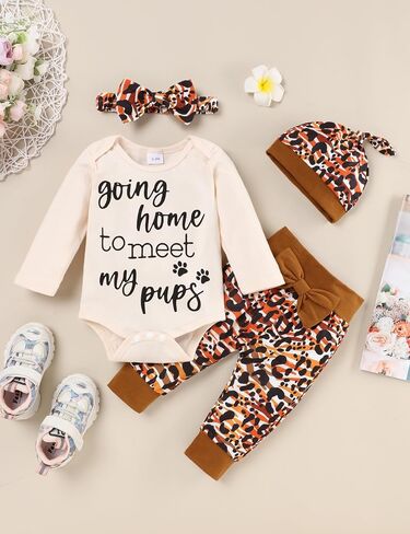 oklady Baby Girl Clothes Cute Letter Printed Romper Floral Pants Newborn Girl Outfits Infant Fall Winter Clothes in Kuwait