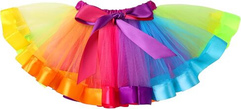 Baby Girl 1st / 2nd Birthday Outfit Short Sleeve Romper + Rainbow Princess Tulle Tutu Skirt + Headband 3PCS Clothes in Saudi Arabia