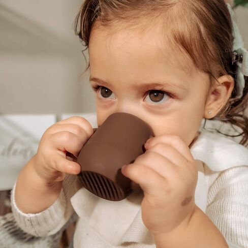 | Teenie Tiny™ Silicone Developmental Baby-Led Weaning Drinking Cups (2 pack) (Warm Taupe and Blue Fusion) in Saudi Arabia