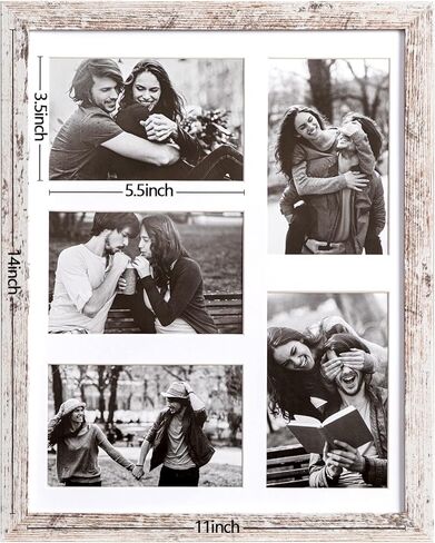 eletecpro 11x14 Collage Picture Frame Display 5Pcs 4x6 Photos or 2Pcs 5x7 Photos with Mat, Wall Decoration Tabletop Frame with Bracket, Blue in Saudi Arabia