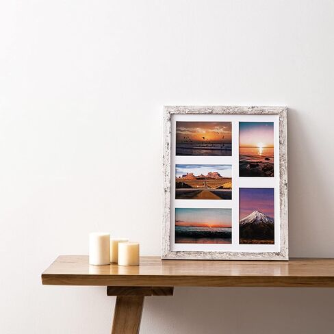 eletecpro 11x14 Collage Picture Frame Display 5Pcs 4x6 Photos or 2Pcs 5x7 Photos with Mat, Wall Decoration Tabletop Frame with Bracket, Blue in Saudi Arabia