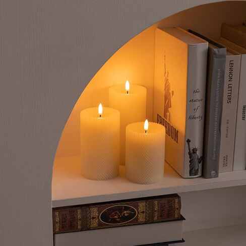 LED Pillar Candle Small - 4 inches Flickering Flameless Candles with Remote, Real Wax Battery Operated Candles with Timer, Ivory Fake Candles for Wedding/Party/Christmas Decor, Set of 6 in Saudi Arabia