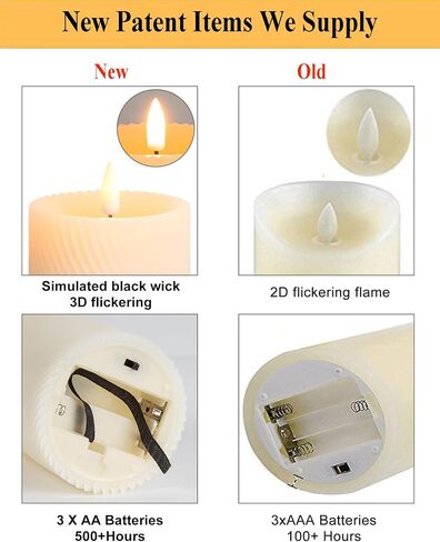 LED Pillar Candle Small - 4 inches Flickering Flameless Candles with Remote, Real Wax Battery Operated Candles with Timer, Ivory Fake Candles for Wedding/Party/Christmas Decor, Set of 6 in Saudi Arabia