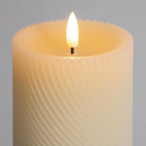 LED Pillar Candle Small - 4 inches Flickering Flameless Candles with Remote, Real Wax Battery Operated Candles with Timer, Ivory Fake Candles for Wedding/Party/Christmas Decor, Set of 6 in Saudi Arabia