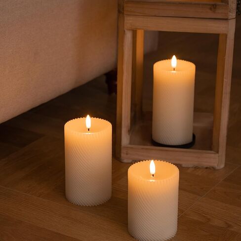 LED Pillar Candle Small - 4 inches Flickering Flameless Candles with Remote, Real Wax Battery Operated Candles with Timer, Ivory Fake Candles for Wedding/Party/Christmas Decor, Set of 6 in Saudi Arabia