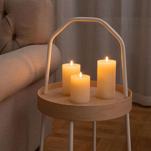 LED Pillar Candle Small - 4 inches Flickering Flameless Candles with Remote, Real Wax Battery Operated Candles with Timer, Ivory Fake Candles for Wedding/Party/Christmas Decor, Set of 6 in Saudi Arabia