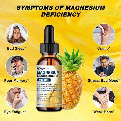 (عبوتان) قطرات مغنيسيوم سائلة 14 في 1 - مكمل مركب المغنيسيوم مع جليسينات المغنيسيوم 500 مجم، سيترات، مالات، أسبارتات، غلوكونات - بوتاسيوم، إل-ثيانين - للإجهاد والعضلات والأعصاب والنوم in Kuwait