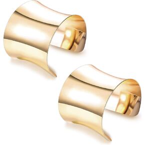 RIOSO 2 Pcs Cuff Bangle Bracelet for Women Open Wide Wire Bracelets Adjustable Gold Wrist Cuff Wrap Bracelet in Kuwait