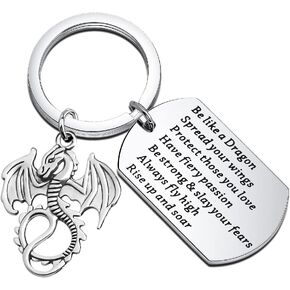 bobauna Dragon Keychain Be Like A Dragon Strength Jewelry Dragon Themed Gift