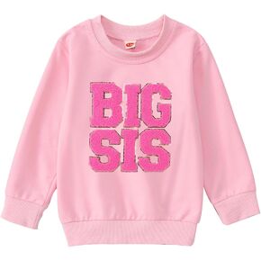 IZYJOY Big Sister Little Sister Matching Outfits Toddler Baby Girl Pullover Sweatshirt Crewneck Long Sleeve Fall Clothes Set