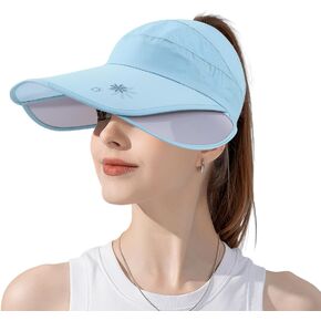 Peicees Sun Visor Hat with Wide Brim for Women Sun Protection Cap for Golf Tennis Beach Running Hiking Fishing Gardening
