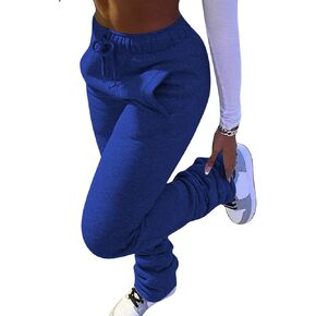 Womens Stacked Fleece Sweatpants Sherpa Lined Thicked Warm Athletic Active Jogger Ruched Lounge Pants