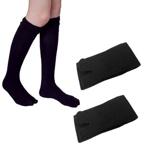 SUNTRADE 2 Pairs Split Toe Tabi Socks, Casual Sandal Split Long Socks Japanese Socks for Men Women