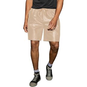 WDIRARA Men's PU Leather Drawstring Waist Wide Legs Shorts in Kuwait