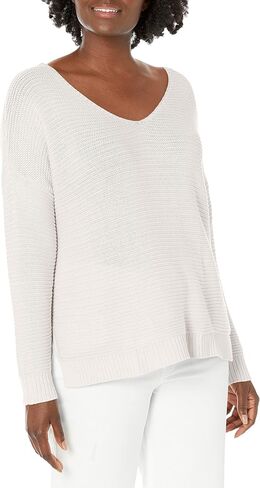 Women’s Off Shoulder Knit Sweaters Oversized V Neck Long Sleeve Loose Lightweight Pullover Tops in Kuwait