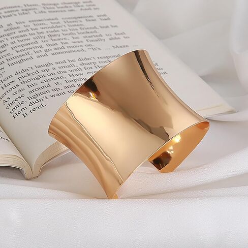 RIOSO 2 Pcs Cuff Bangle Bracelet for Women Open Wide Wire Bracelets Adjustable Gold Wrist Cuff Wrap Bracelet in Kuwait