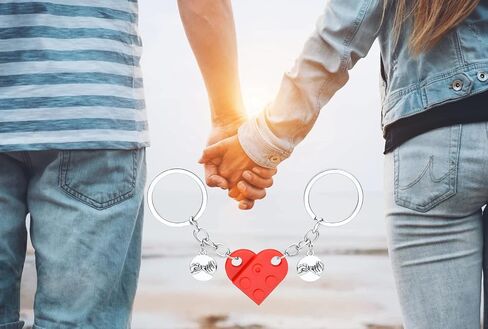 سلسلة مفاتيح LGOUYGG على شكل قلب للأزواج/الصداقة، مجموعة سلاسل مفاتيح متطابقة من الطوب لصديقتك/صديقك، هدايا حلوة للأولاد والبنات in Kuwait