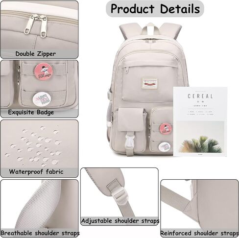 Makukke School Backpacks for Teen Girls - Laptop Backpacks 15.6 Inch College Cute Bookbag Anti Theft Women Casual Daypack in Kuwait