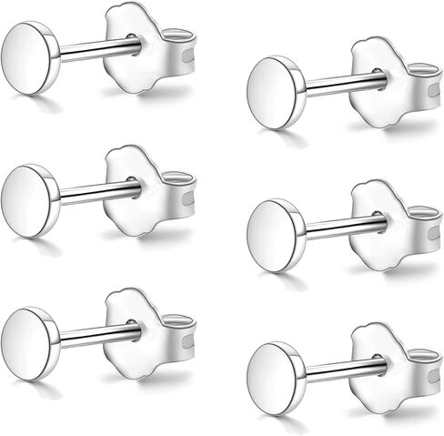 G23 Titanium Ear Post For Sensitive Ears 3mm 4mm 5mm Round Flat Disc Stud Earrings Implant Grade Piercing Studs in Kuwait