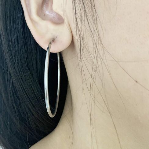 HAISWET Stainless Steel Big Clip On Spring Hoop Earrings 3 Pcs Jewelry Set Gunmetal Tone in Kuwait