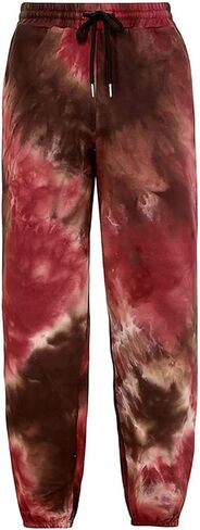 utcoco Women's Athletic Fit Drawstring Waist Tie-Dye French Terry Closed Bottom Sports Sweatpant in Kuwait