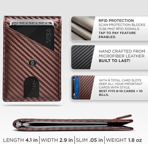 Suavell Slim Wallets for Men. RFID Money Clip Wallet, Slim Wallet, Thin Front Pocket Credit Card Wallet, Minimalist Bifold in Kuwait