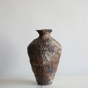Pottery Farmhouse Vase, Rustic Ceramic Flower Vase for Centerpieces, Decorative Vase for Table, Living Room, Bedroom, Bathroom
