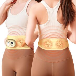 Heating Pad for Period Cramps Portable Cordless w 3 Timer Setting Fast Heated Electric Rechargeble Battery Massager Vibration Modes Adjustable Waist Belt Menstrual Pain Relief Gift for Women Girl in Kuwait