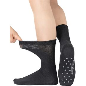 4 أزواج من جوارب Yomandamor للرجال من القطن غير القابل للانزلاق لمرضى السكري، جوارب مبطنة بدون خياطة، 10-13 in Kuwait