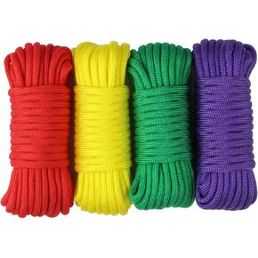 aufodara 4 Pieces 19ft / 6Meter Paracord Cords 550 Multifunction Paracord Rope Crafting Bracelet Braided Rope Lanyards Dog Collar DIY Crafting (D4-A)