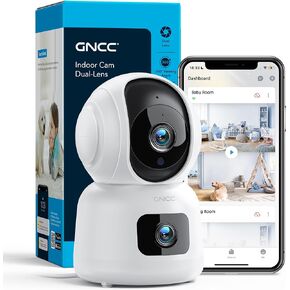 جهاز مراقبة الأطفال GNCC مع كاميرات مزدوجة، كاميرا PTZ بزاوية 360 درجة وكاميرا ثابتة، تتبع الحركة بدقة 1080 بكسل، رؤية ليلية - مثالية لمراقبة الحيوانات الأليفة والأمن الداخلي، التخزين المحلي والسحابي، P4 in Kuwait