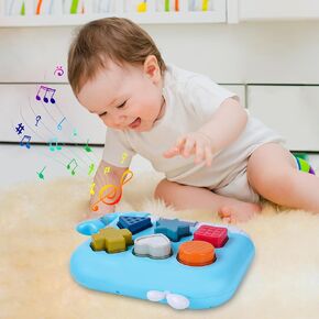 Hiitytin Shape Sorter Toys Toddlers Toys for 1 Year Old Baby Boys Girls with Light Up & Musical and 6 Textured Shape Blocks, Early Educational Learning Sensory Montessori Toys for Toddlers 1-3 in Kuwait