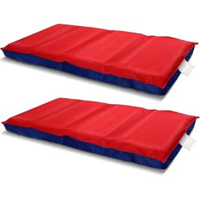 Kigley 2 Pcs Red Blue Sleeping Mat 2" Thick Nap Mat 4 Section Nap Bed for Toddlers 48" x 24"x 2" Folding Rest Mat Classroom Furniture for Preschool Kindergarten Daycare Travel Home in Kuwait