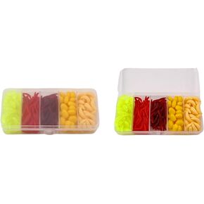 LIGHUFEIC 160pcs Soft Plastic Fishing Lures - Corn, Maggot & Earthworm Shape for Effective Trout, Lake & Ice Fishing in Freshwater & Saltwater in Kuwait