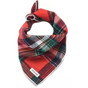 Christmas Dog Bandana in Tartan Plaid - Holiday Cozy Red Flannel Plaid Pet Bandana. Cute Dog Accessory for Fall and Winter for Large Medium and Small Dogs. in Saudi Arabia