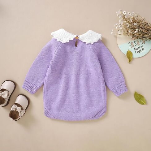XIXIXIU Baby Cute Sweater Flower Embroidery Warm knit Bodysuit For Spring Comfy Romper Clothes in Saudi Arabia