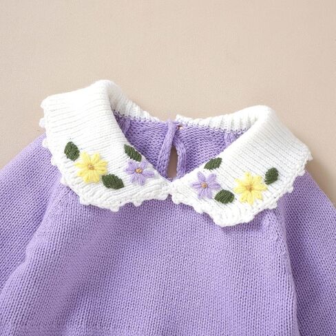 XIXIXIU Baby Cute Sweater Flower Embroidery Warm knit Bodysuit For Spring Comfy Romper Clothes in Saudi Arabia