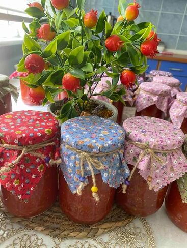 50 Pieces% 100 Cotton Flowered Pattern Fabric Jar Cover Cloth- 6.7'' Jar Cover Cloth With 50 Pieces Beaded Jute Rope in Kuwait