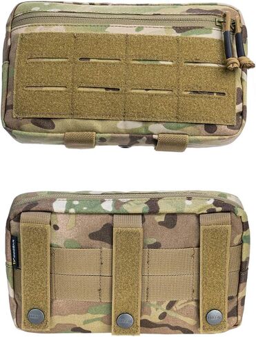 IDOGEAR MOLLE Pouch Admin تفريغ الحقائب التكتيكية الفرعية للبطن، حقيبة حمل مزدوجة الأغراض، حقيبة EDC مع خطاف MOLLE ولوحات حلقة لسترة 500D نايلون in Saudi Arabia