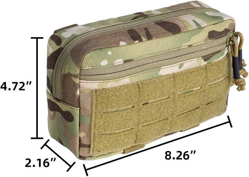 IDOGEAR MOLLE Pouch Admin تفريغ الحقائب التكتيكية الفرعية للبطن، حقيبة حمل مزدوجة الأغراض، حقيبة EDC مع خطاف MOLLE ولوحات حلقة لسترة 500D نايلون in Saudi Arabia